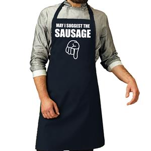 Bellatio May i suggest the sausage cadeau katoenen schort navy heren -