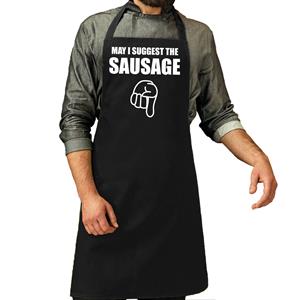 Bellatio May i suggest the sausage cadeau katoenen schort zwart heren -