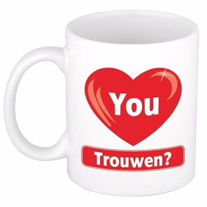 Bellatio I love you mok / beker trouwen 300 ml -