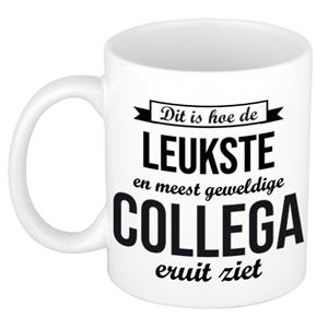 Bellatio Leukste en meest geweldige collega cadeau koffiemok / theebeker wit 300 ml -