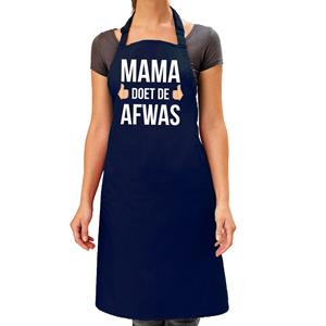 Bellatio Mama doet de afwas cadeau katoenen schort blauw voor dames