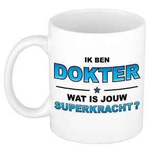 Bellatio Ik ben dokter wat is jouw superkracht cadeau mok / beker wit -