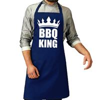 Bellatio BBQ King barbeque schort / keukenschort kobalt blauw voor heren