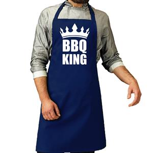 Bellatio BBQ King barbeque schort / keukenschort kobalt blauw voor heren