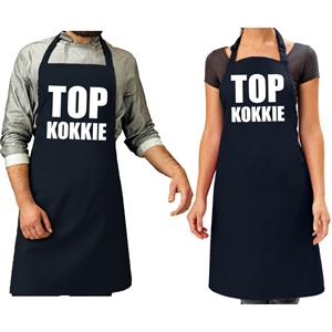 Bellatio 2x Top kokkie cadeau keukenschort navy or dames en heren -