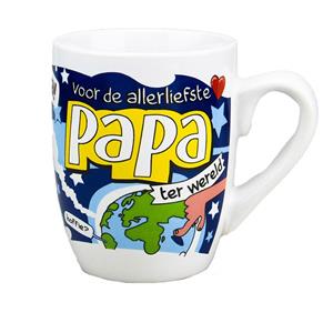 Cartoon mok/beker papa cadeau Vaderdag/verjaardag 300 ml -