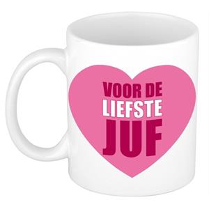 Bellatio Juffrouw mok / beker voor de liefste juf 300 ml -