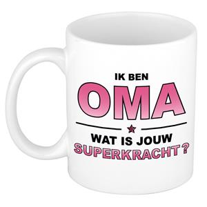 Bellatio Ik ben oma wat is jouw superkracht kado mok / beker voor Moederdag / verjaardag -