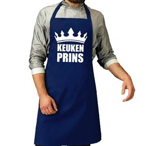 Bellatio Keuken Prins barbeque schort / keukenschort kobalt voor heren