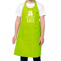 The cutest baker keukenschort/ kinder bakschort groen voor jongens