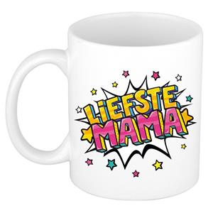 Bellatio Liefste mama cadeau mok / beker wit 300 ml -