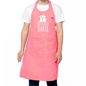 The cutest baker keukenschort/ kinder bakschort roze voor jongens