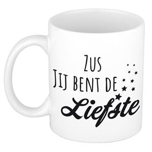 Bellatio Zus jij bent de liefste kado mok / beker wit - bedankt cadeau / verjaardag -