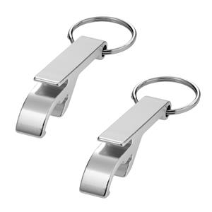 Set van 15x stuks flessen openers met sleutelhanger zilver 5.5 cm -