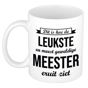 Bellatio Leukste en meest geweldige meester cadeau koffiemok / theebeker wit 300 ml -