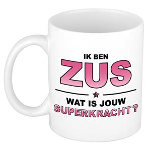 Bellatio Ik ben zus wat is jouw superkracht kado mok / beker / verjaardag -