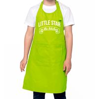 Bellatio Little star in the kitchen Keukenschort kinderen/ kinder schort groen voor jongens