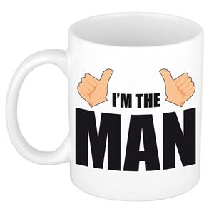 Bellatio Im the man kado mok / beker wit en zwart - cadeau mok -