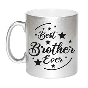 Bellatio Zilveren Best Brother Ever cadeau koffiemok / theebeker 330 ml -