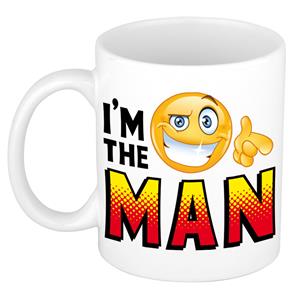 Bellatio Im the man kado mok / beker wit met smiley - cadeau mok -