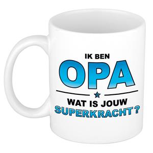 Bellatio Ik ben opa wat is jouw superkracht kado mok / beker voor Vaderdag / verjaardag -