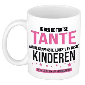 Bellatio Trotse tante van leukste kinderen cadeau koffiemok / theebeker 300 ml -