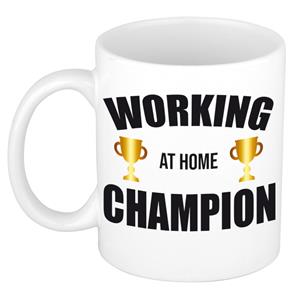 Bellatio Thuiswerken bedankt cadeau mok / beker working at home champion -