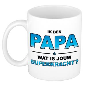 Bellatio Ik ben papa wat is jouw superkracht kado mok / beker voor Vaderdag / verjaardag -