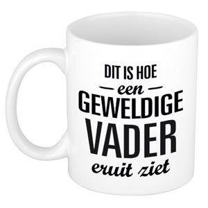 Bellatio Geweldige vader cadeau koffiemok / theebeker wit 300 ml -