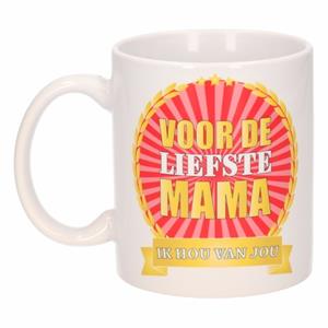 Bellatio Voor de liefste mama mok / beker 300 ml -