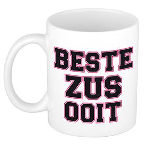 Bellatio Beste zus ooit kado mok / beker wit - verjaardagscadeau -