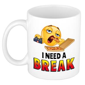 Bellatio I need a break collega mok / beker wit 300 ml -