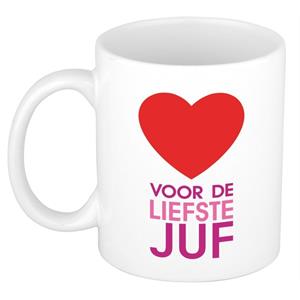 Bellatio Cadeau mok / beker voor de liefste juf 300 ml -