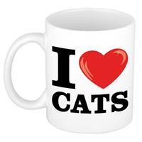 Bellatio I Love Cats/ katten beker 300 ml -