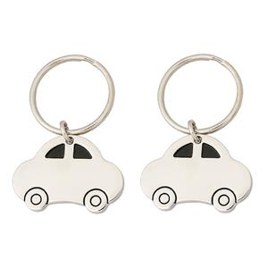Pakket van 2x stuks sleutelhangers met auto van 4,5 cm -