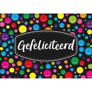 Gefeliciteerd ansichtkaart/wenskaart A5-formaat -