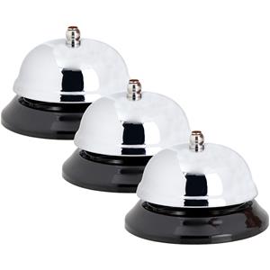 Cosy & Trendy 3x Stuks receptiebel/baliebel 8,5 cm zilver van metaal -