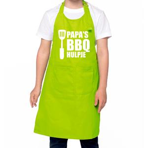 Bellatio Papa s BBQ hulpje Barbecue schort kinderen/ bbq keukenschort kind groen voor jongens