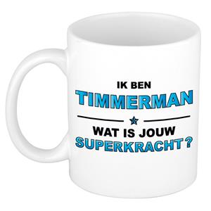 Bellatio Ik ben timmerman wat is jouw superkracht kado mok / beker / verjaardag -