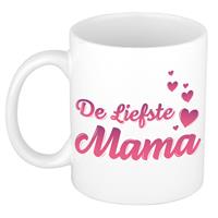 Bellatio De liefste mama kado mok / beker voor Moederdag / verjaardag - roze hartjes -