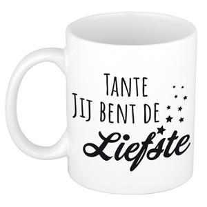 Bellatio Tante jij bent de liefste kado mok / beker wit - bedankt cadeau / verjaardag -