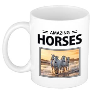 Bellatio Witte paarden mok met dieren foto amazing horses -