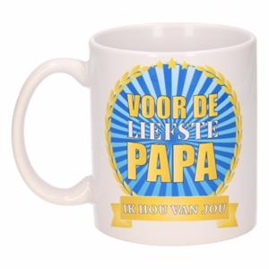 Bellatio Voor de liefste papa mok / beker 300 ml -