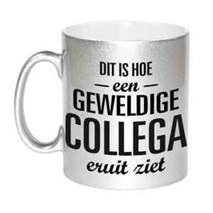 Bellatio Zilveren geweldige collega cadeau koffiemok / theebeker 330 ml -