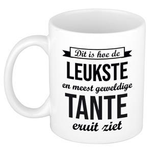 Bellatio Leukste en meest geweldige tante cadeau koffiemok / theebeker wit 300 ml -