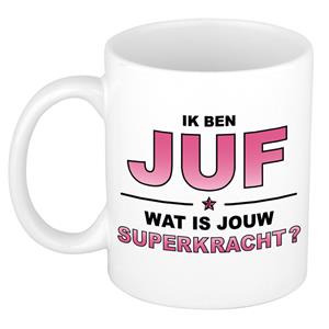 Bellatio Ik ben juf wat is jouw superkracht kado mok / beker / verjaardag -