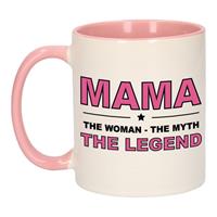 Bellatio Mama the legend cadeau mok / beker wit en roze 300 ml -
