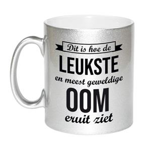 Bellatio Zilveren leukste en meest geweldige oom cadeau koffiemok / theebeker 330 ml -