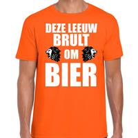 Bellatio Deze leeuw brult om bier t-shirt oranje voor heren