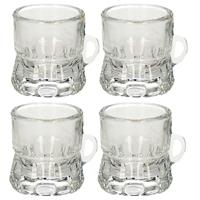 Trendoz Set van 8x stuks shotglas vorm bierpul glaasje/glas met handvat van 2cl -